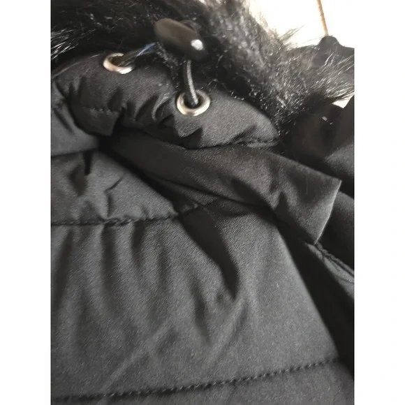 NuAge Women's Jacket Sz S/P Regular Stretch Puffer Coat w Removable Hood Black - Picture 5 of 15